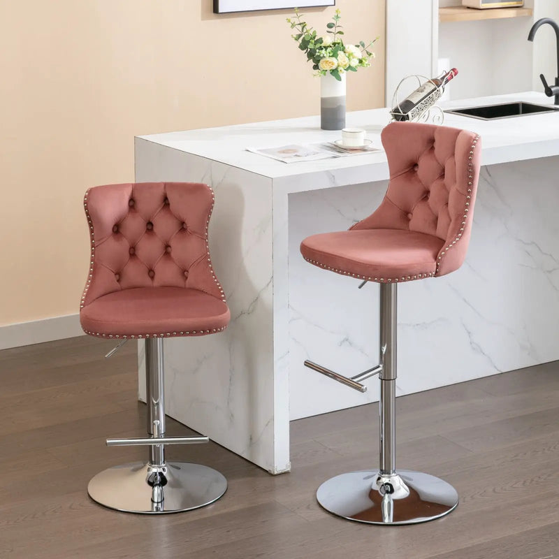 Swivel Adjustable Height Barstools Set of 2 by HouseOfZazla