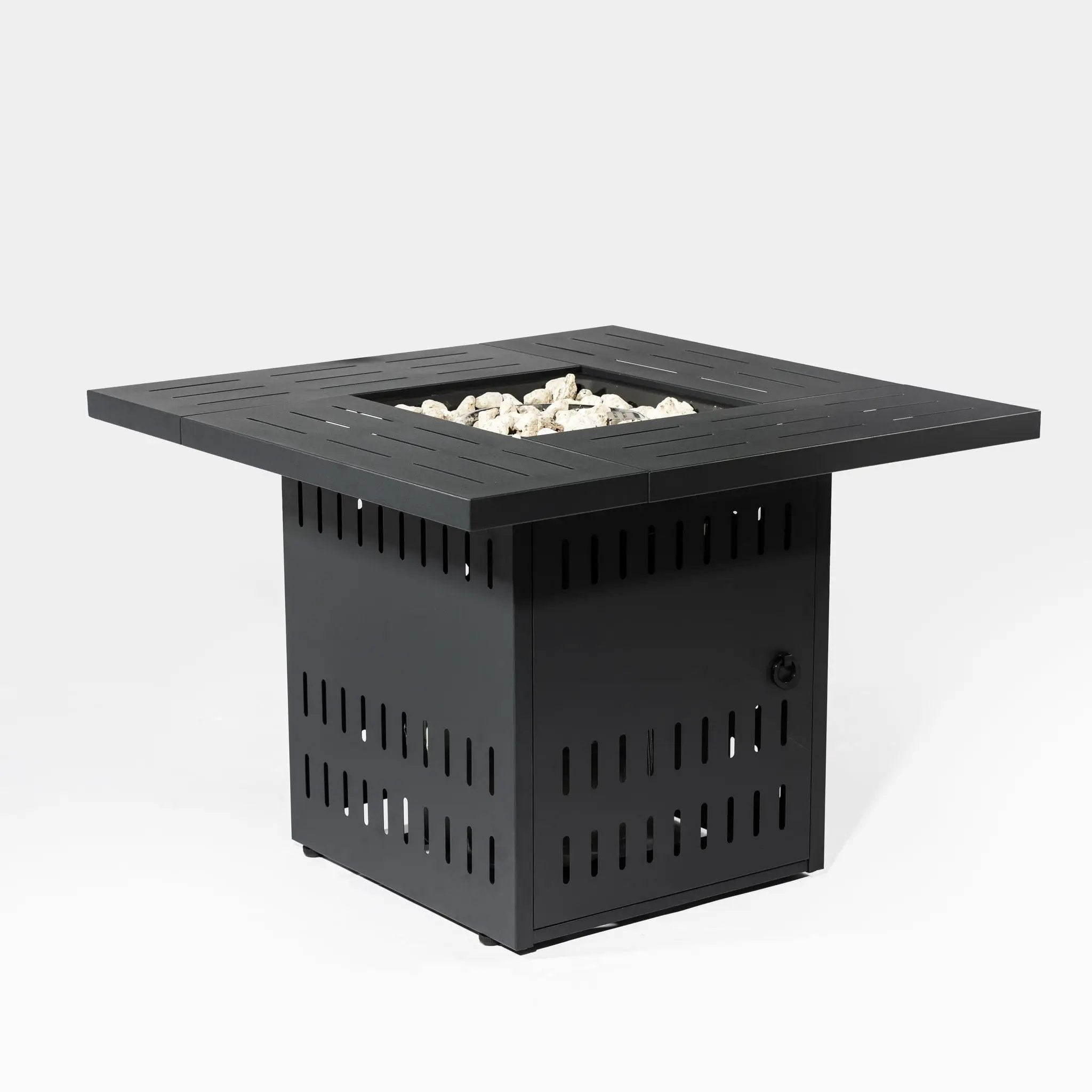 Propane Gas Fire Pit Table, 50000 Btu, Rectangular For Outside - Black by HouseOfZazla