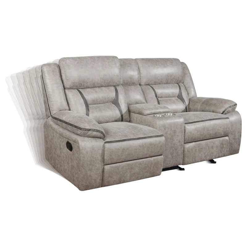 Greer 3-piece Upholstered Reclining Sofa Set Taupe by Unique Piece Furniture