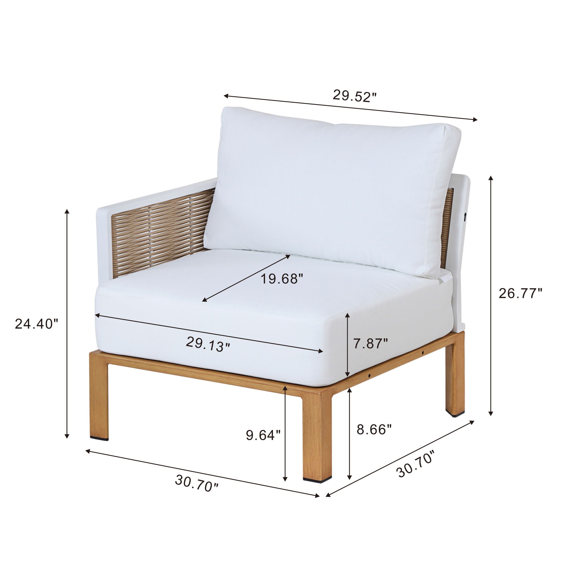 Vine - 4 Piece Outdoor Conversation Set - White by HouseOfZazla