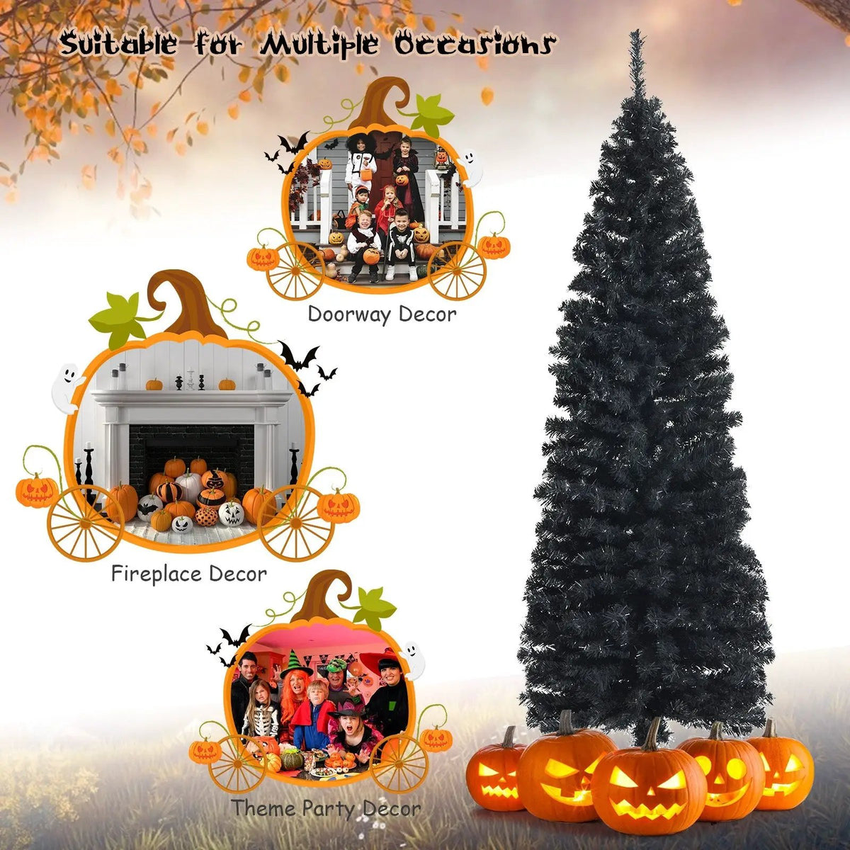 6 Feet Unlit Pencil Slim Tree Artificial Christmas Tree, photo 2 of 9