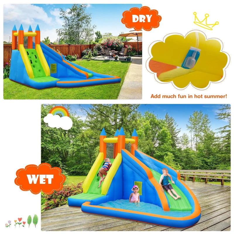 Inflatable Mighty Bounce House Jumper with Water Slide without Blower by DirectDeals