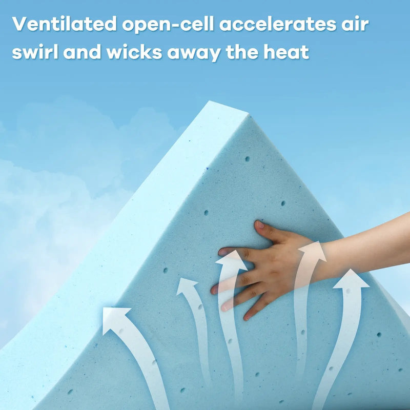 3 Inch Gel-Infused Cooling Bed Topper for All-Night Comfy by DirectDeals