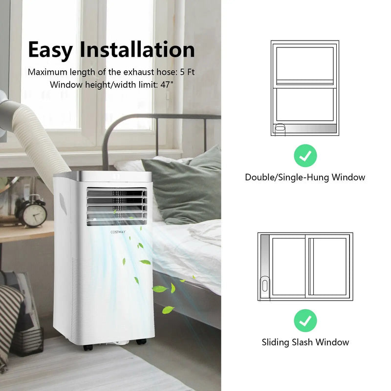 8000 BTU 3-in-1 Portable Air Conditioner with Remote Control-White by DirectDeals