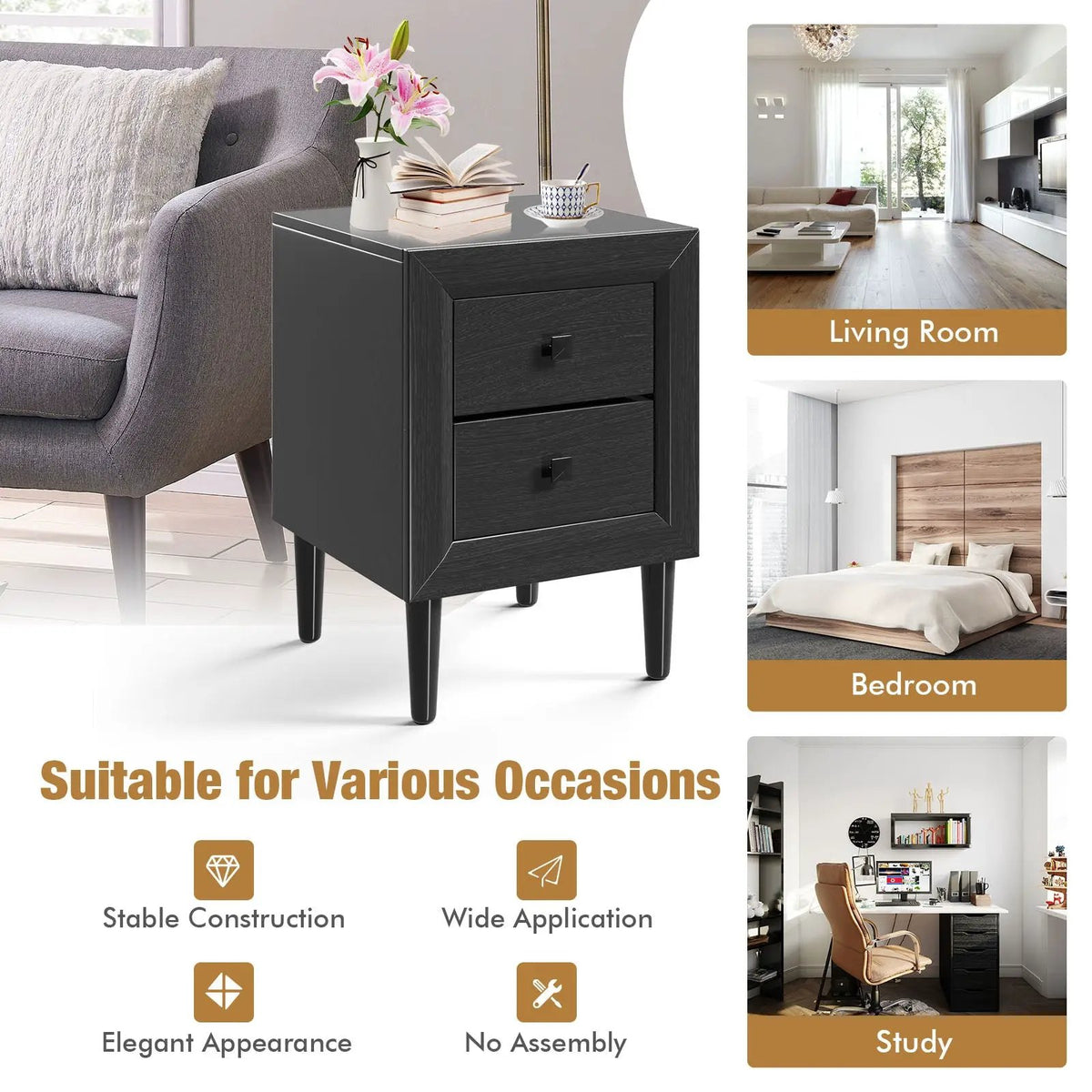 Multipurpose Retro Bedside Nightstand, photo 5 of 10
