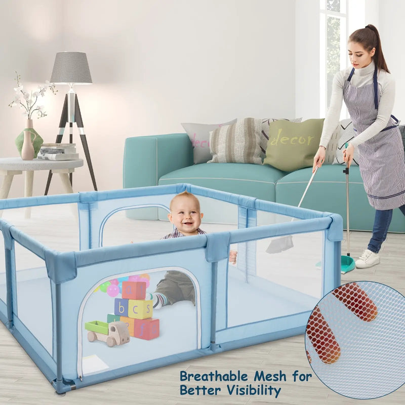 Baby Playpen Extra Large Kids Activity Center Safety Play-Blue by DirectDeals