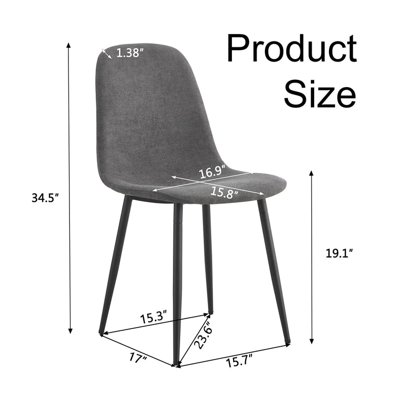 Modern Medieval Style Cushioned Side Chairs Set With Metal Legs For Kitchens by HouseOfZazla