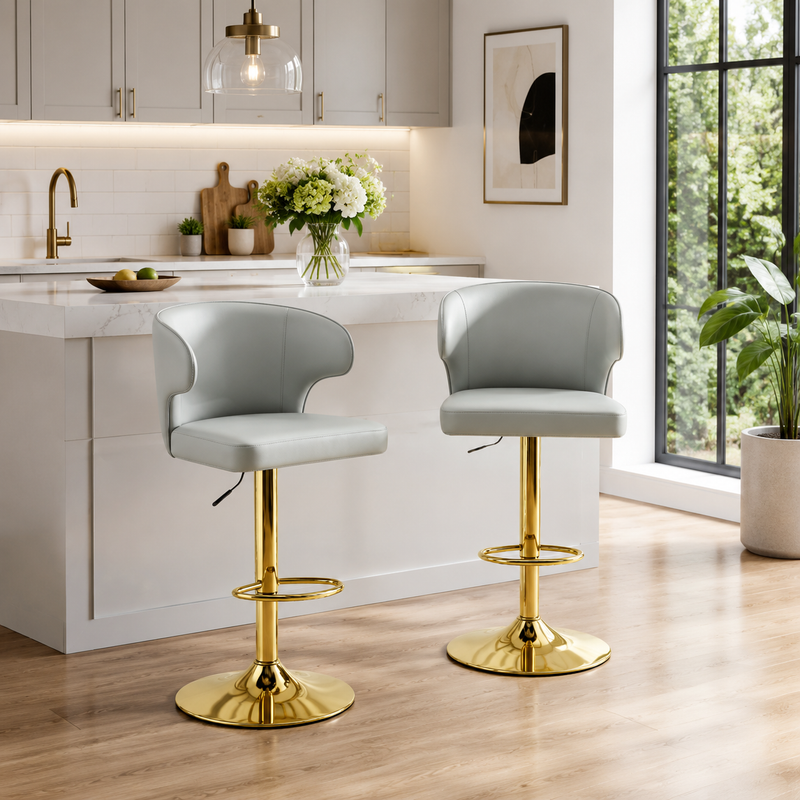 Modern Rotating Adjustable Bar Chair Set - Grey by HouseOfZazla
