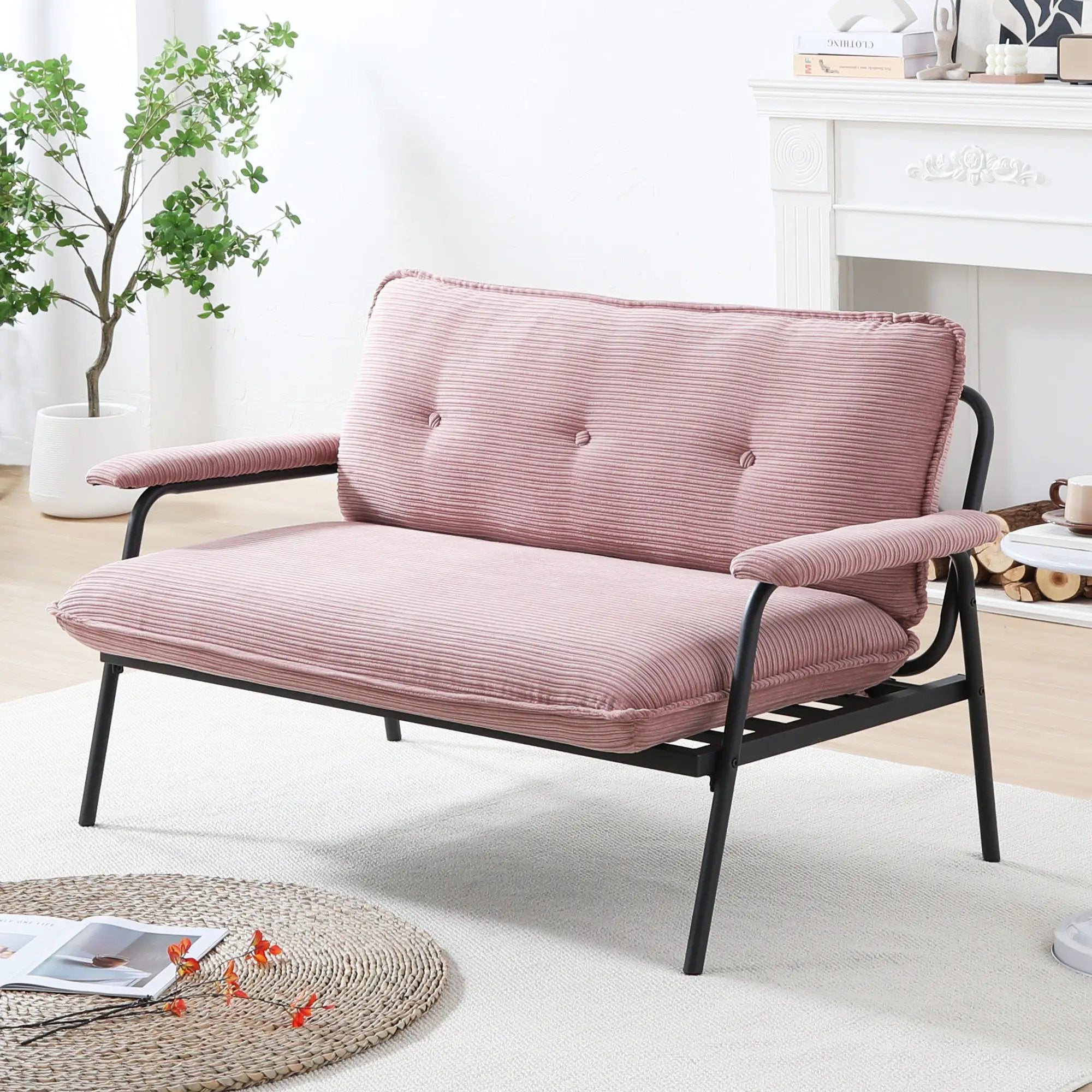 Modern Metal Frame Sofa With Sponge Filling For Compact Spaces And Versatile Use by Unique Piece Furniture