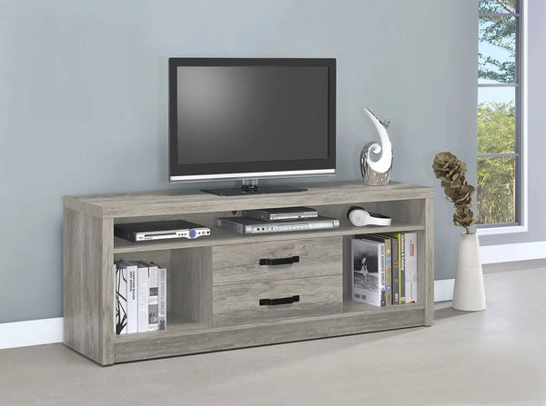 Burke 2-drawer Engineered Wood 59-inch TV Stand Grey Driftwood, photo 2 of 7
