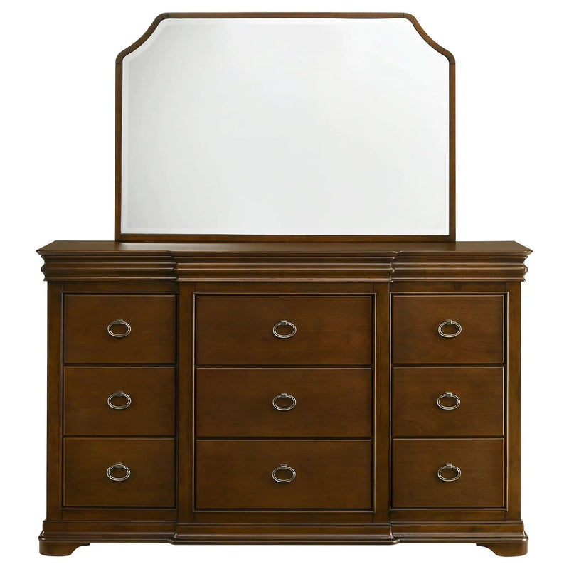 Garland 9-drawer Bedroom Dresser with Mirror Brown Cherry by Unique Piece Furniture