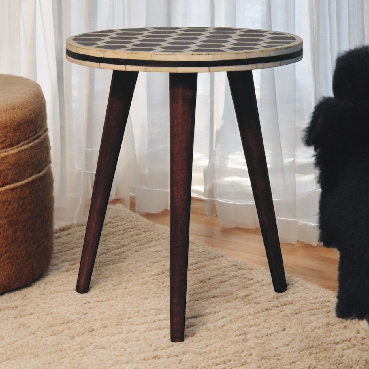 Inlay Bone Tripod Stool - Honey Caramel by HouseOfZazla