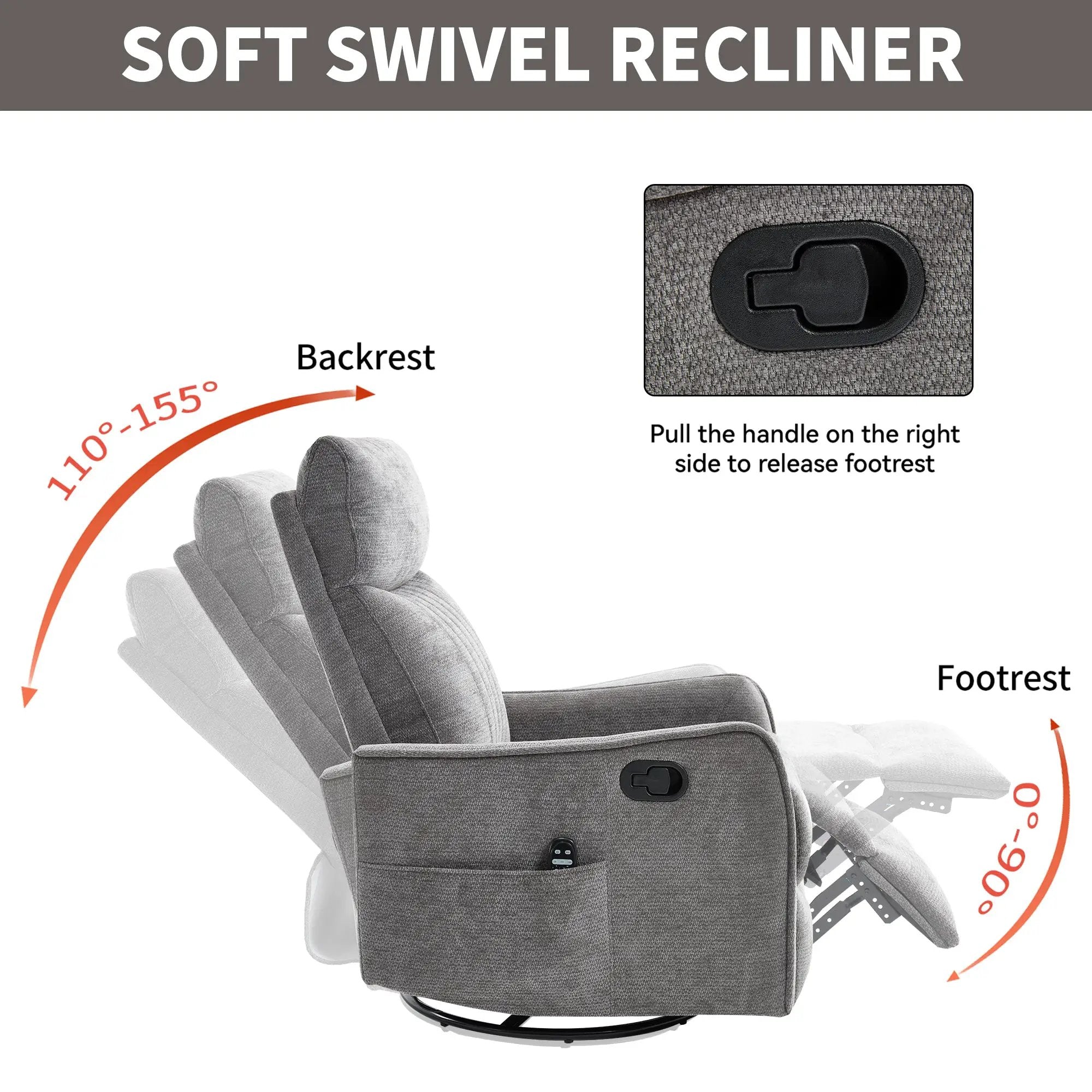ComfortMax Dark Gray Recliner Chair by HouseOfZazla