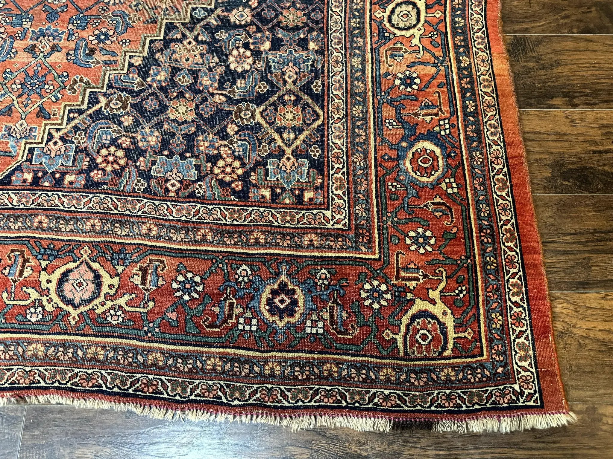 Antique Persian Bidjar Rug 8x12, Rare Persian Carpet by Jewel Rugs