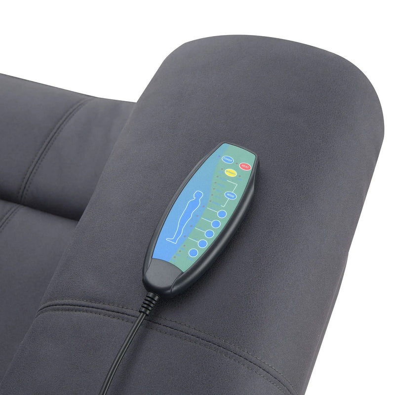 Domana - Polished Microfiber Power Nirion Recliner With Lift Heating Massage Chair - Dark Blue by Unique Piece Furniture