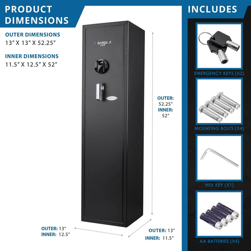 4.33 Cu Ft Biometric Keypad Rifle Safe - Black by HouseOfZazla