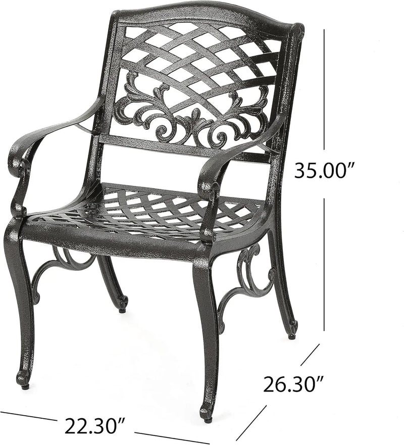 Ravenna 6-Person Metal Patio Dining Set with Rectangular Table by HouseOfZazla