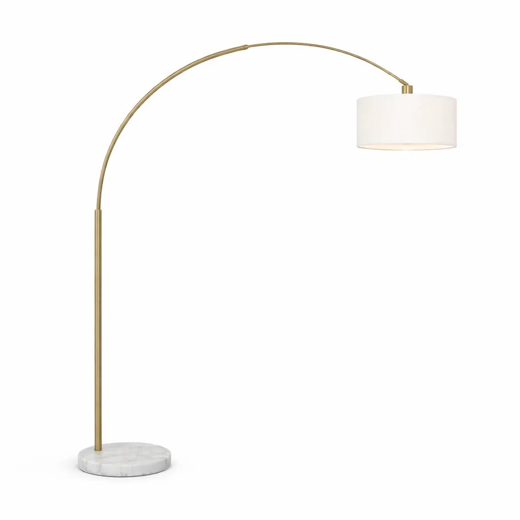 Ambient - Arch Floor Lamp With Large Shade - Gold / White by HouseOfZazla