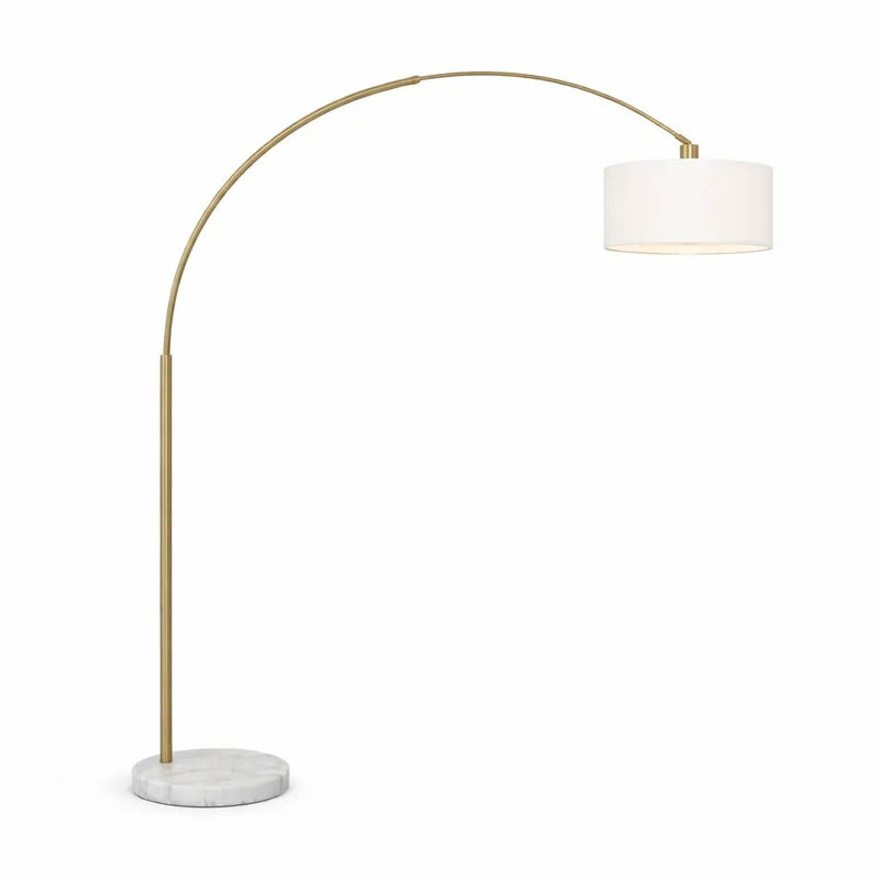 Ambient - Arch Floor Lamp With Large Shade - Gold / White by HouseOfZazla