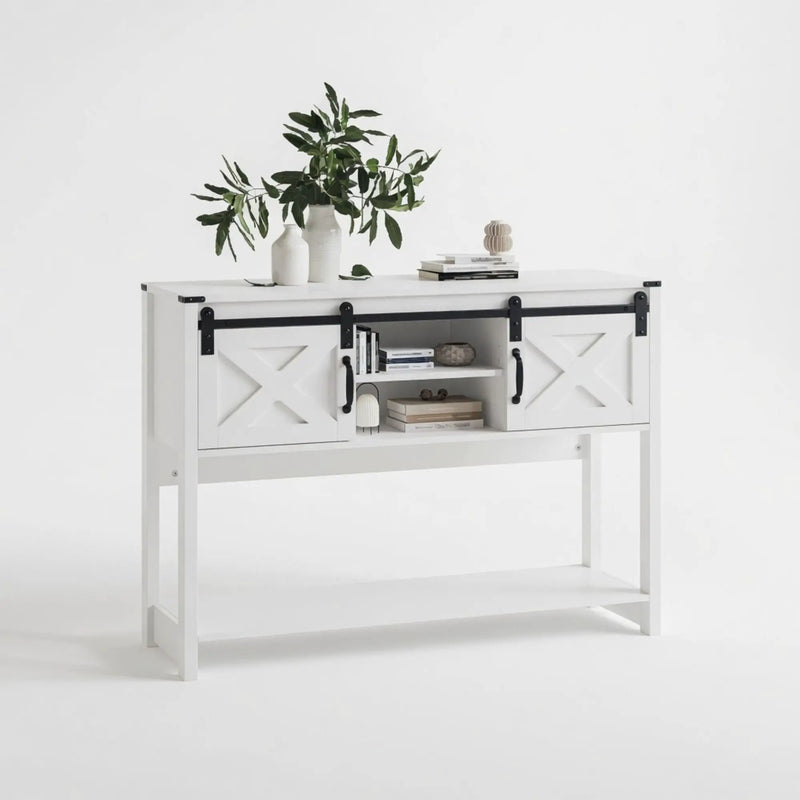 Farmhouse Entryway Table With Sliding Barn Door by HouseOfZazla
