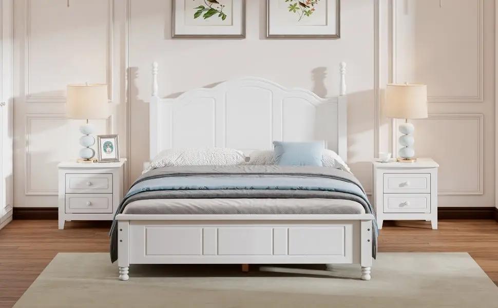 Full Size Wood Platform Bed Frame,Retro Style Platform by BLAKHOM