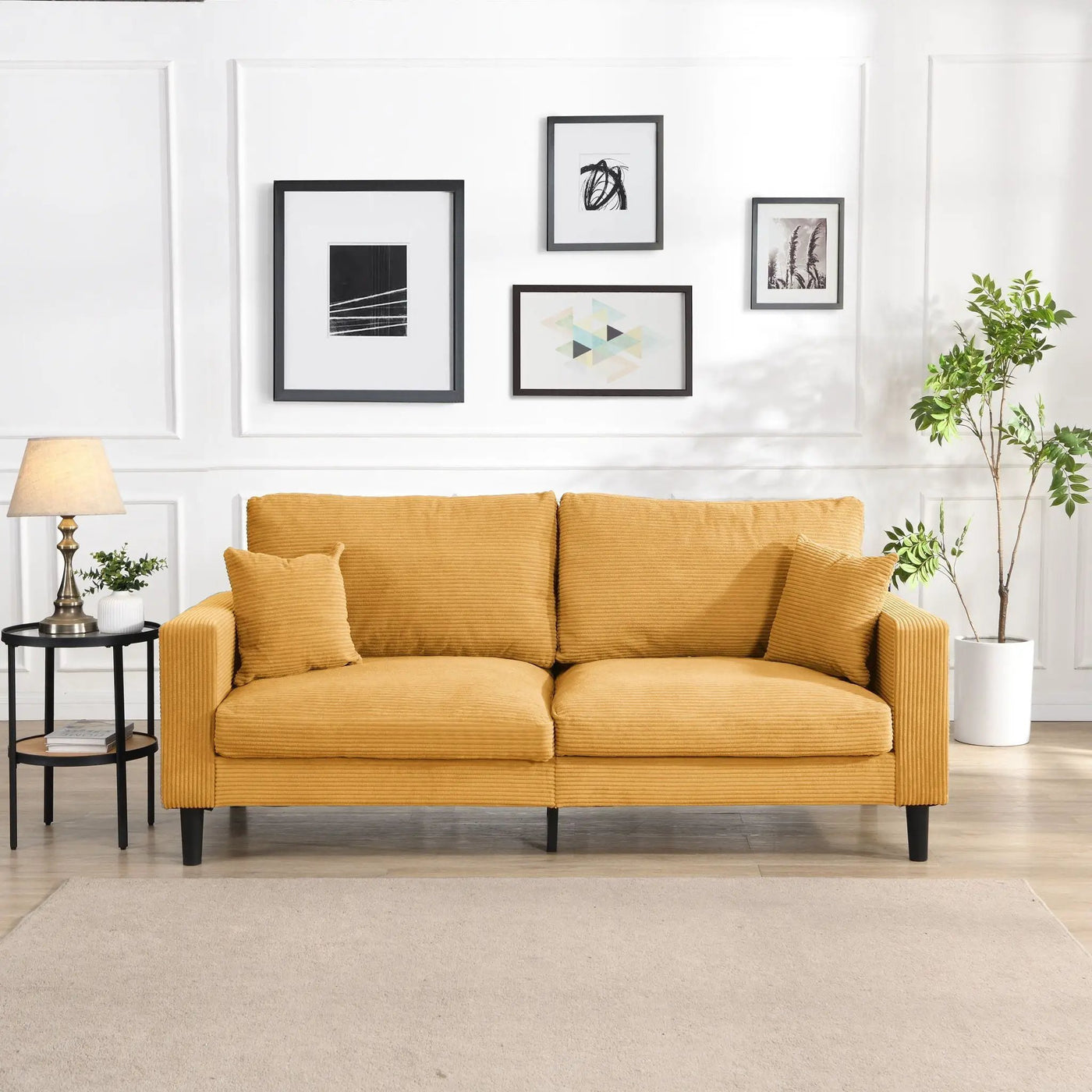 Modern Upholstered 3 Seat Sofa, High Resilience by HouseOfZazla
