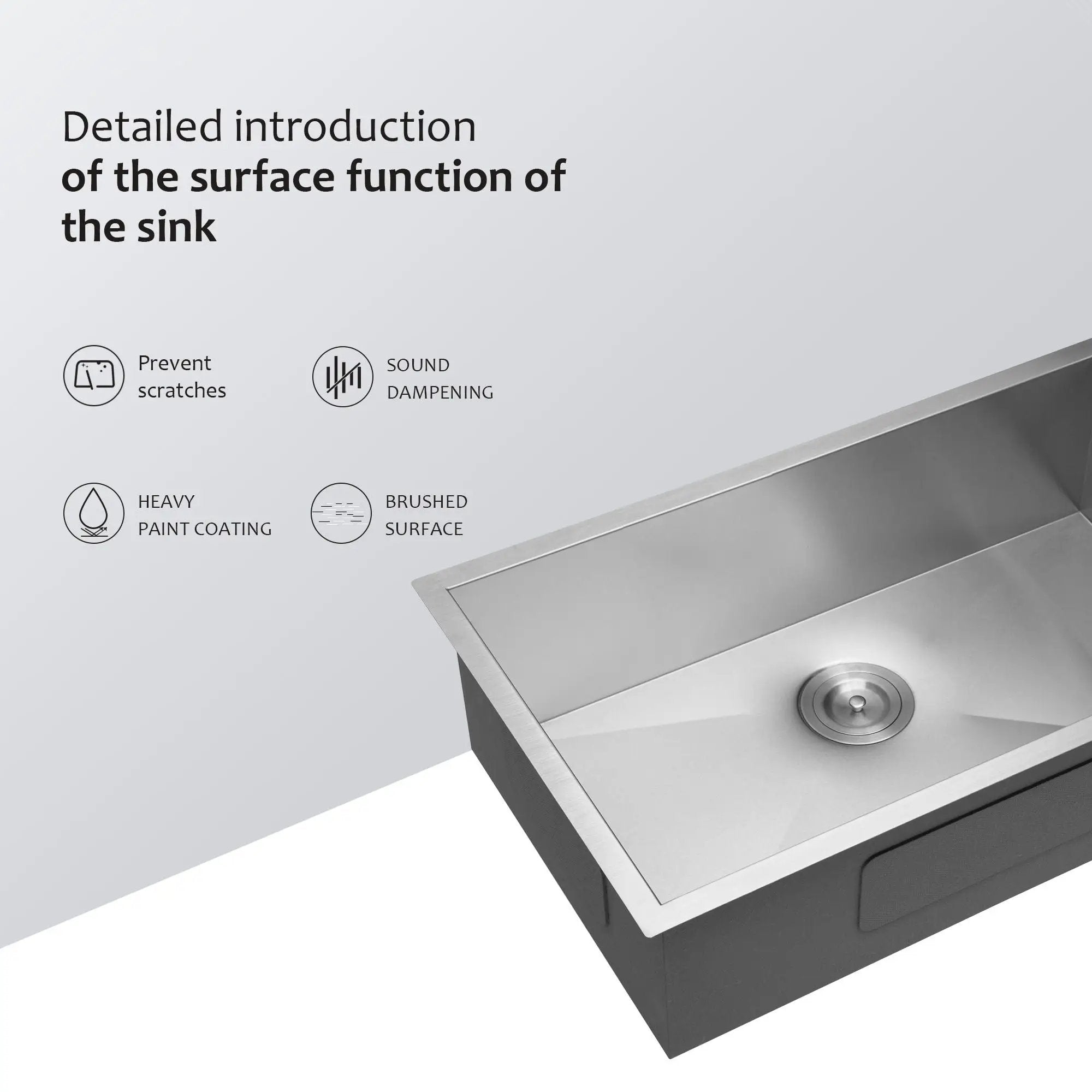 32" Undermount Kitchen Sink With, Single Bowl - Brushed Nickel by HouseOfZazla