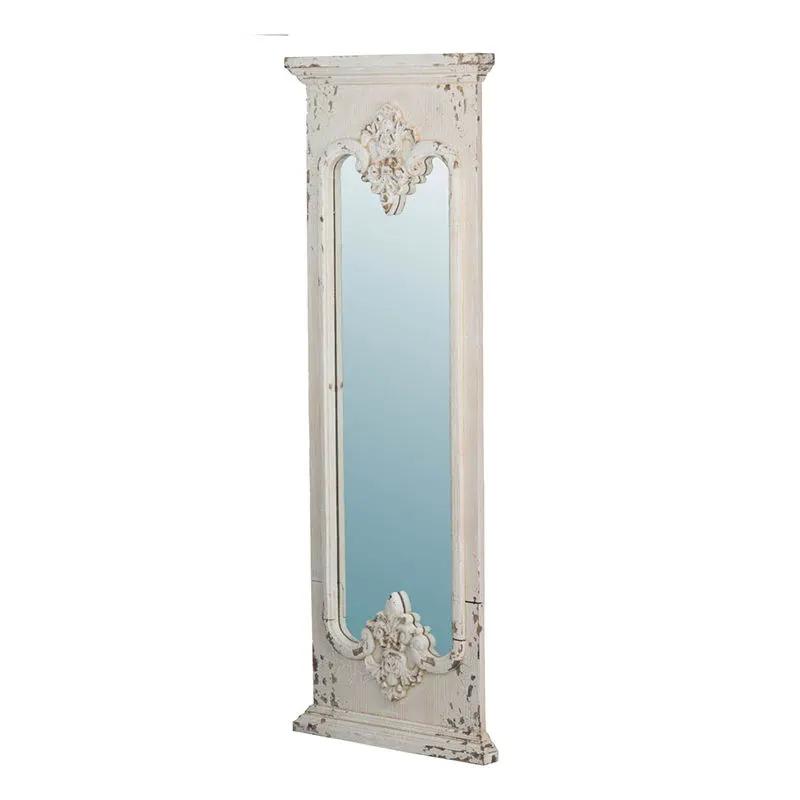 Full Length Mirror With Solid Wood Frame, Floor Mirror For Living Room Bedroom Entryway - White by HouseOfZazla