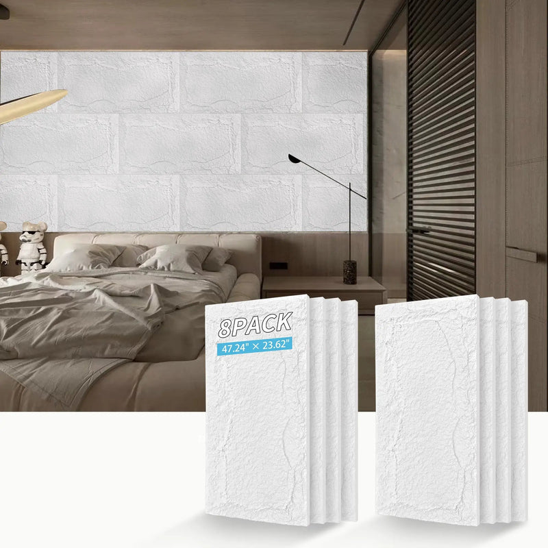 3D Faux Stone Wall Panels - 8 PCS PU Wainscoting by HouseOfZazla