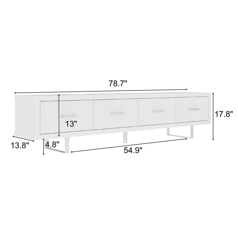 TV Stand With Slatted Drawers by Unique Piece Furniture