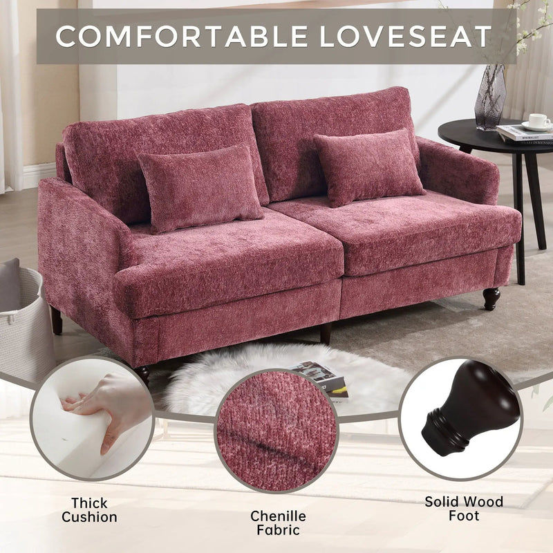 Mid Century Modern Fabric Loveseat Sofa, 2 Seat Upholstered Couch by HouseOfZazla