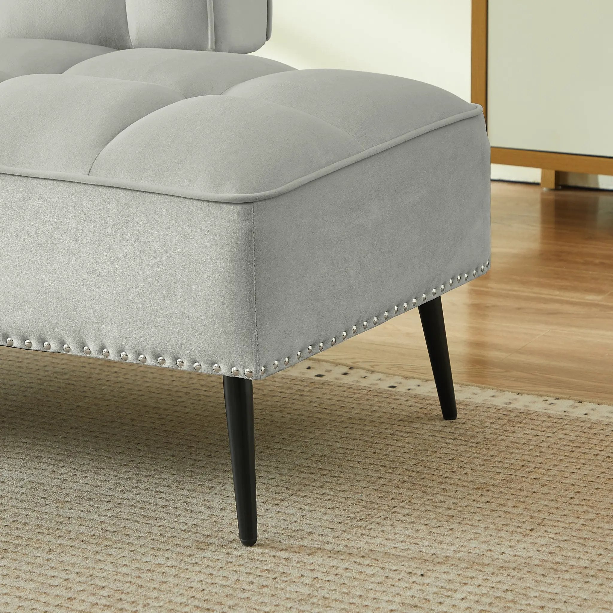 54-Inch Modern Two-Seater Velvet Sofa with Rotating Table by HouseOfZazla