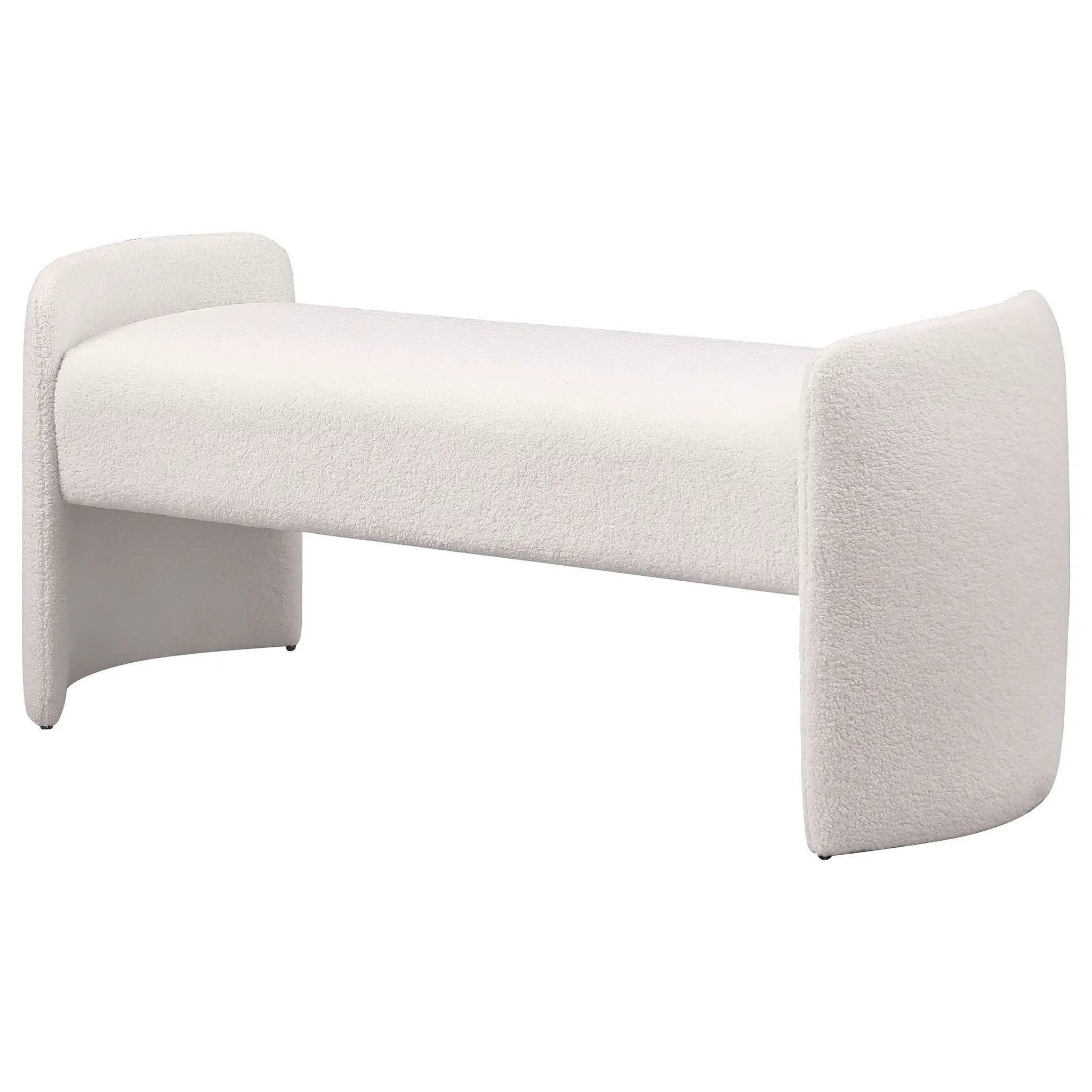 Joshua - Upholstered Accent Bench - Ivory by HouseOfZazla