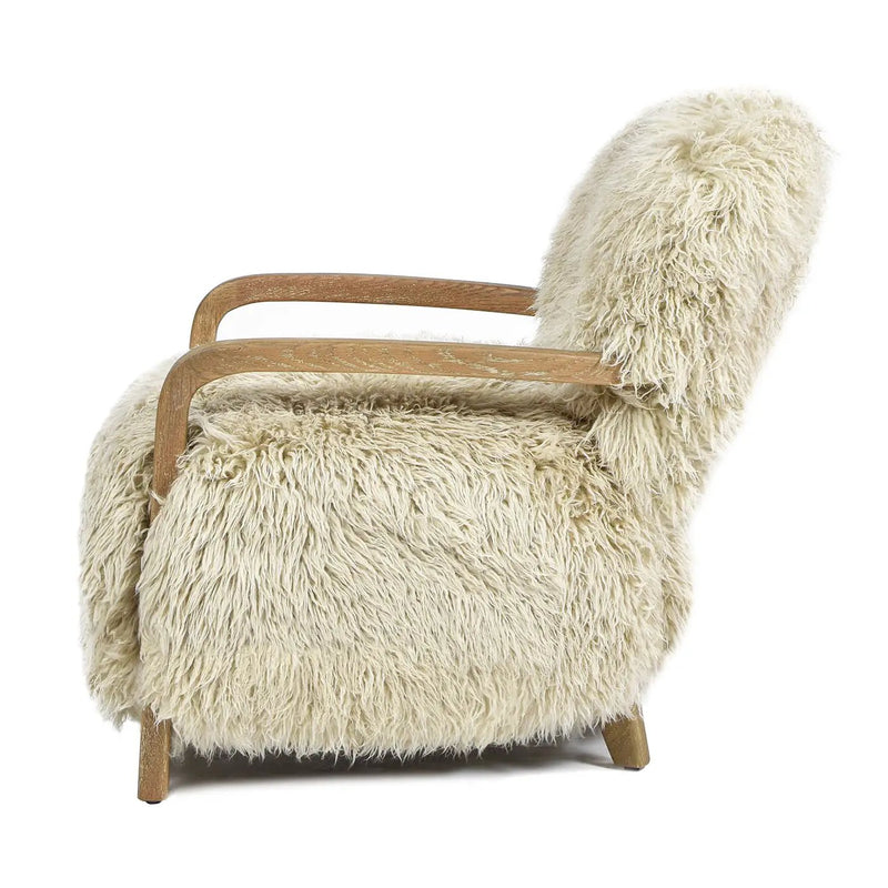 Enchante - New Zealand Sheepskin Accent Arm Chair - Taupe / Natural by HouseOfZazla
