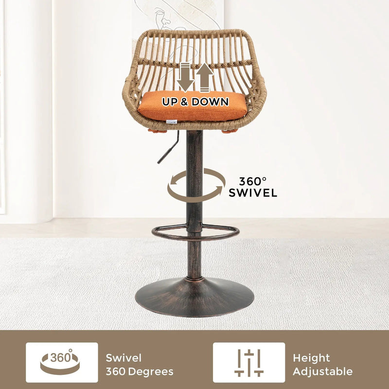 Modern Swivel Bar Stools Adjustable Counter Chairs With Footrest (Set of 2) by HouseOfZazla