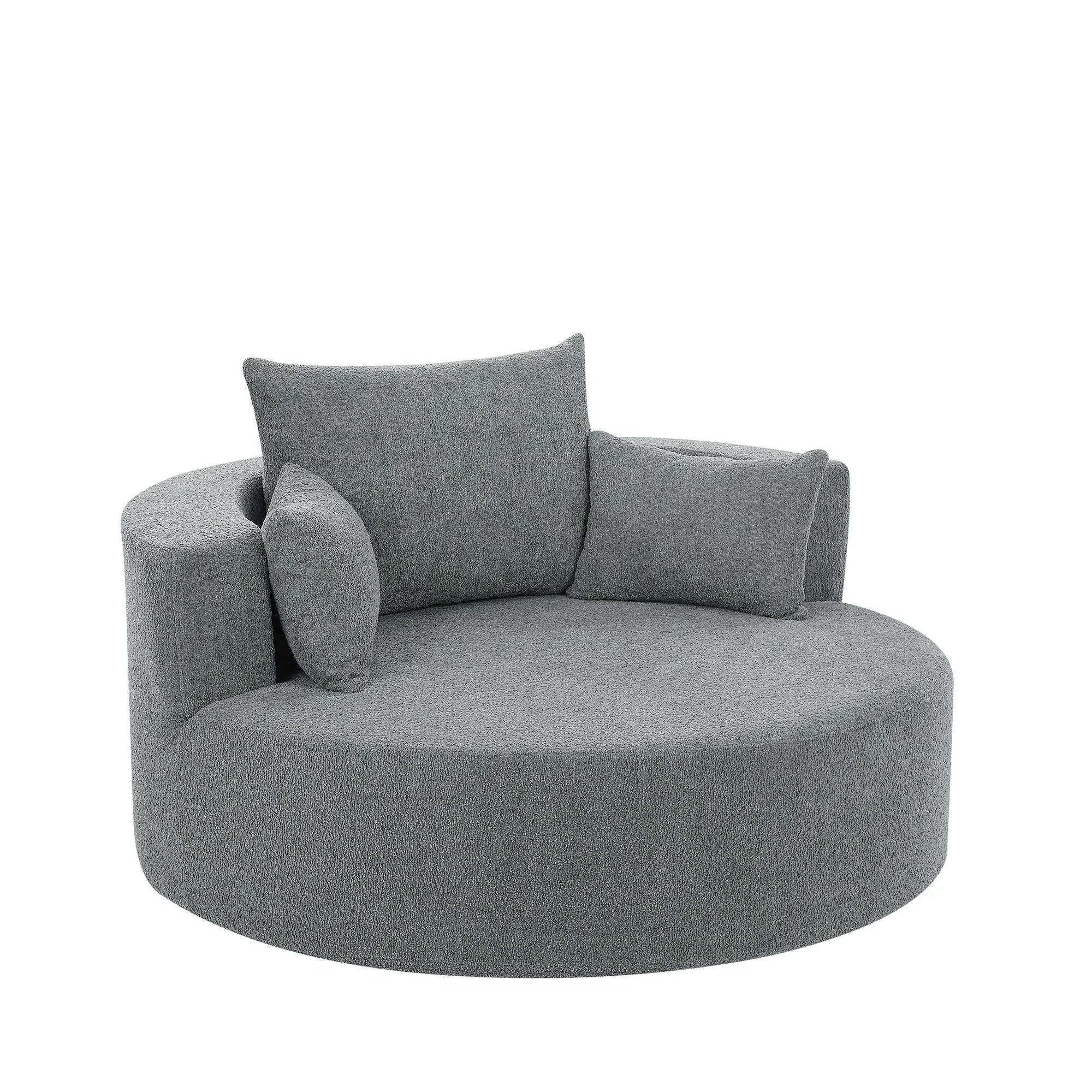 360° Swivel Accent Barrel Chair With 3 Removable Pillows For Living Room by HouseOfZazla