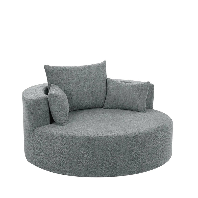 360° Swivel Accent Barrel Chair With 3 Removable Pillows For Living Room by HouseOfZazla
