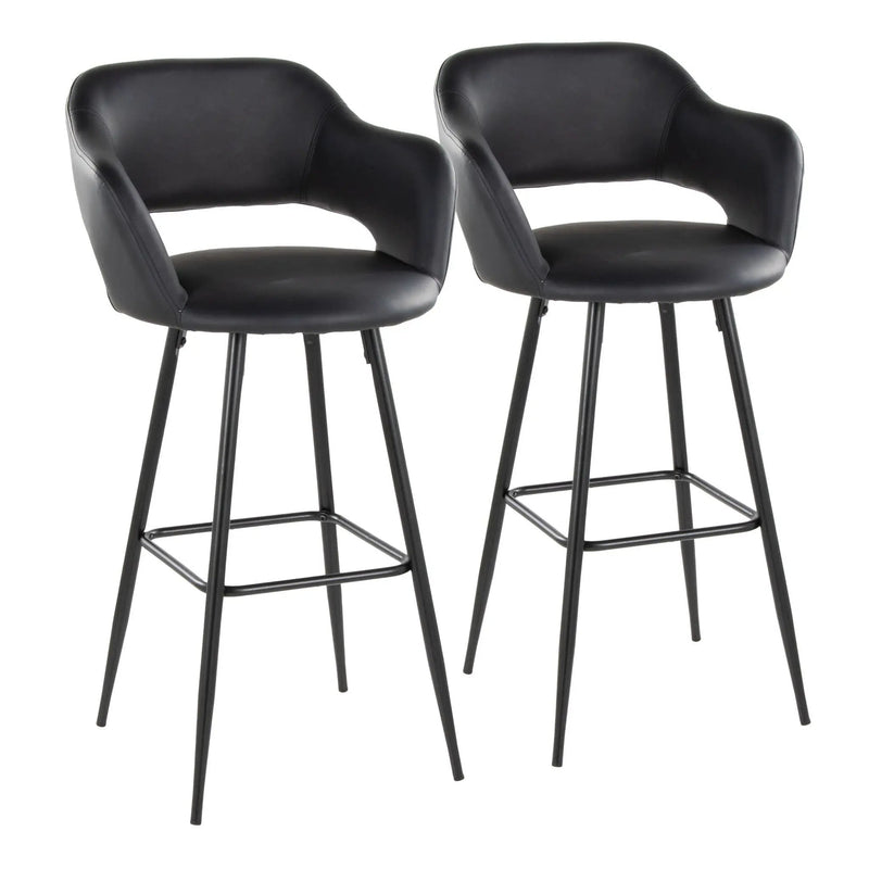 Margarite - Contemporary Fixed Height BarStool With Square Footrest (Set of 2) by Unique Piece Furniture