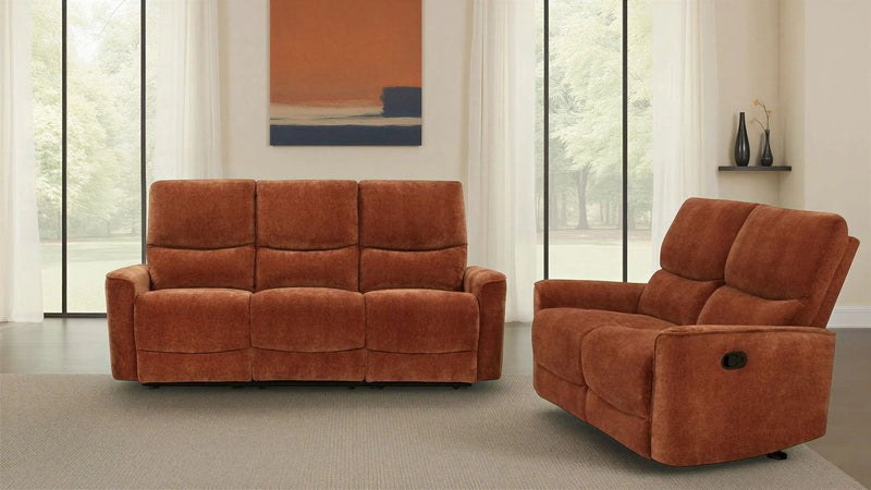 Navarro 2-piece Upholstered Reclining Sofa Set Orange by Unique Piece Furniture