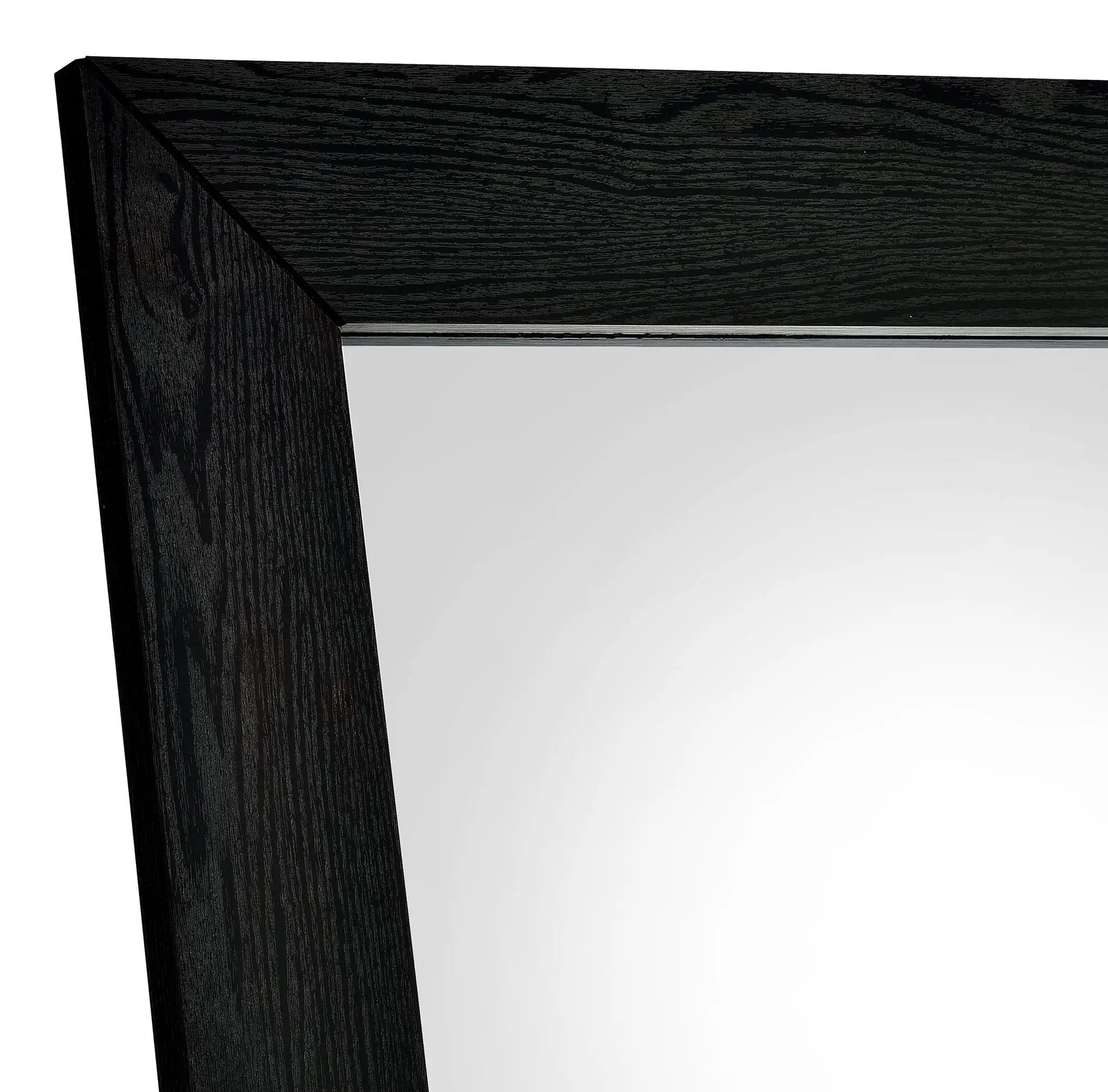 Cadence Tempered Glass Full Length Standing Mirror Black Oak by Unique Piece Furniture