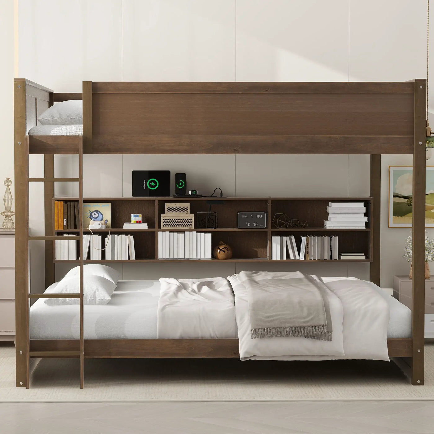 Bunk Bed With Storage Cabinets And USB Ports by HouseOfZazla