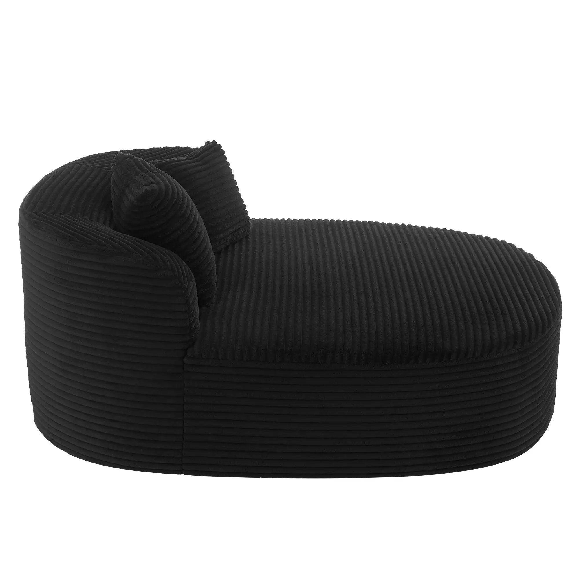 Modern Chaise Lounge Sofa Boneless Couch With Supportive Pillows