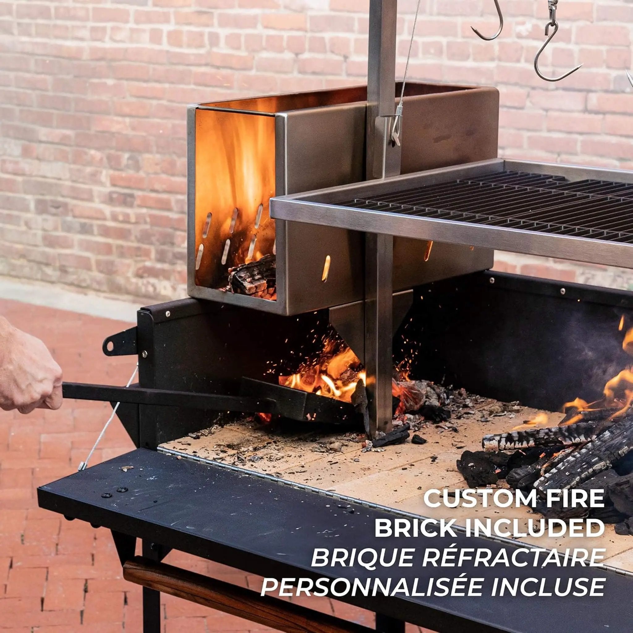 [05X02FT] Heavy-Duty Argentine Santa Maria Wood Fire And Charcoal BBQ Grill With Brasero (SAK52731) by SAKSBY WHOLESALE