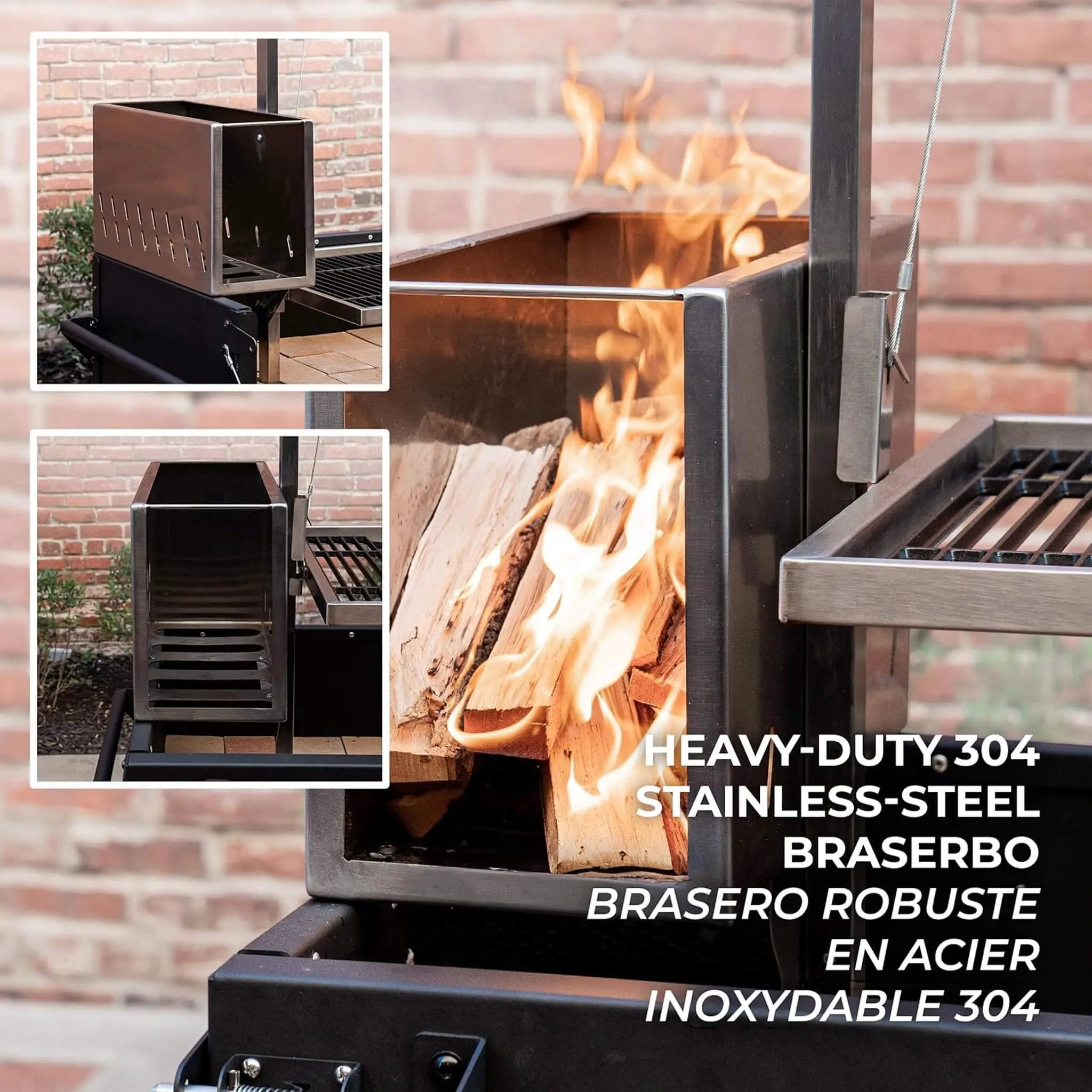 [05X02FT] Heavy-Duty Argentine Santa Maria Wood Fire And Charcoal BBQ Grill With Brasero (SAK52731) by SAKSBY WHOLESALE