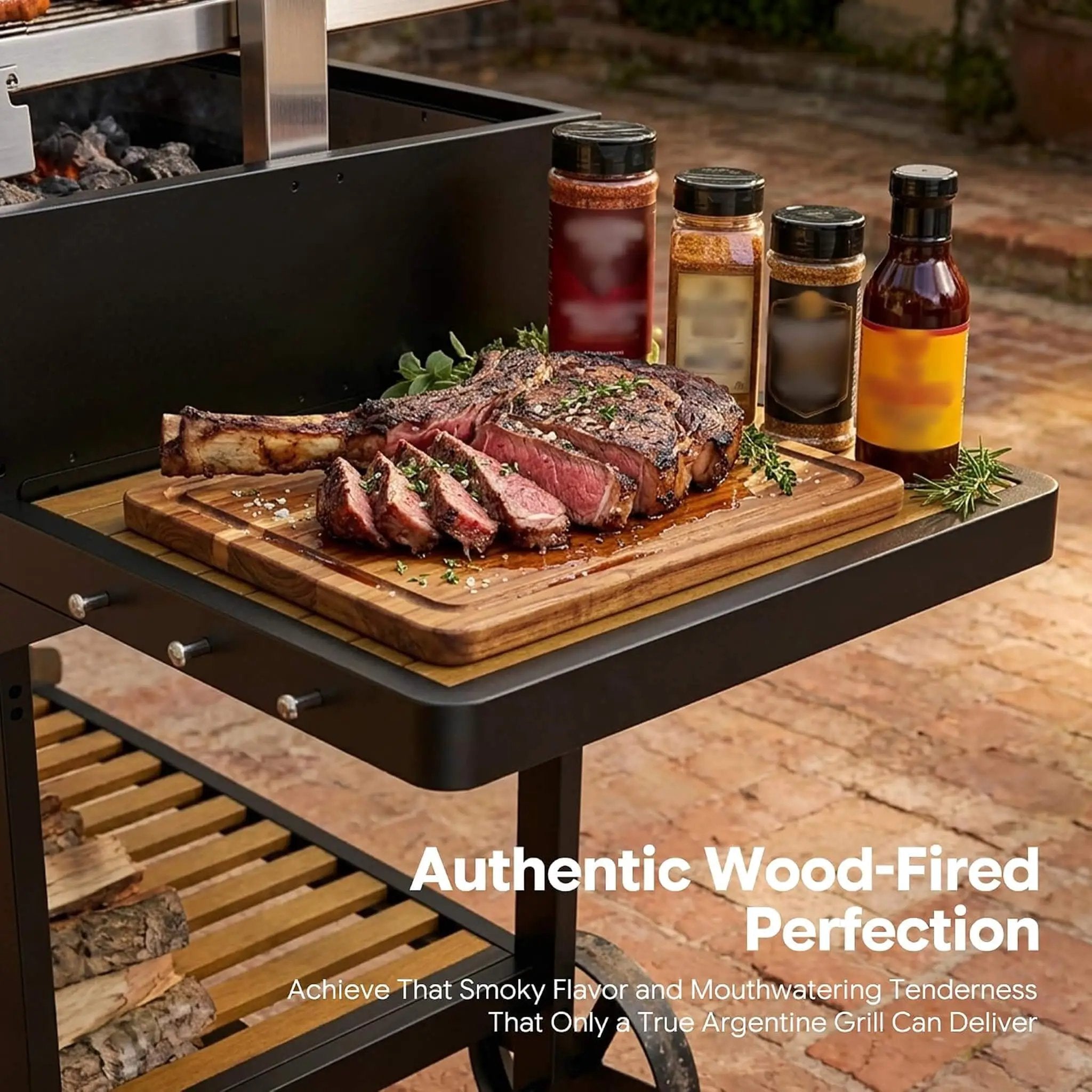 [05X03FT] Heavy-Duty Argentine Santa Maria All-In-One BBQ Grill With Brasero (SAK31862) by SAKSBY WHOLESALE