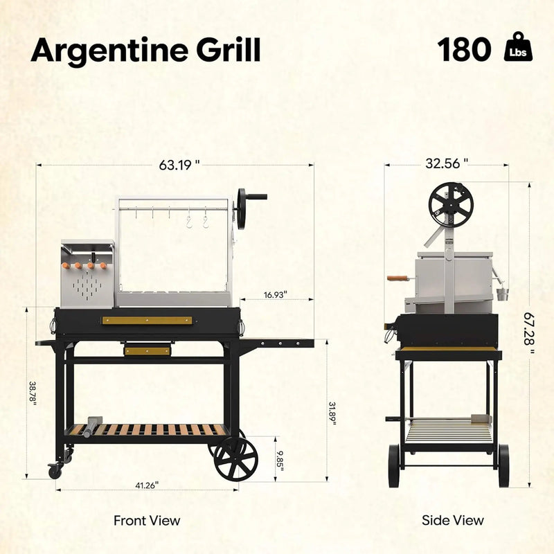 [05X03FT] Heavy-Duty Argentine Santa Maria All-In-One BBQ Grill With Brasero (SAK31862) by SAKSBY WHOLESALE