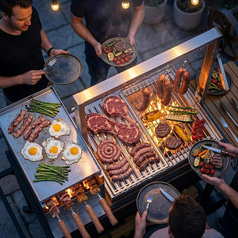 [05X03FT] Heavy-Duty Argentine Santa Maria All-In-One BBQ Grill With Brasero (SAK31862) by SAKSBY WHOLESALE