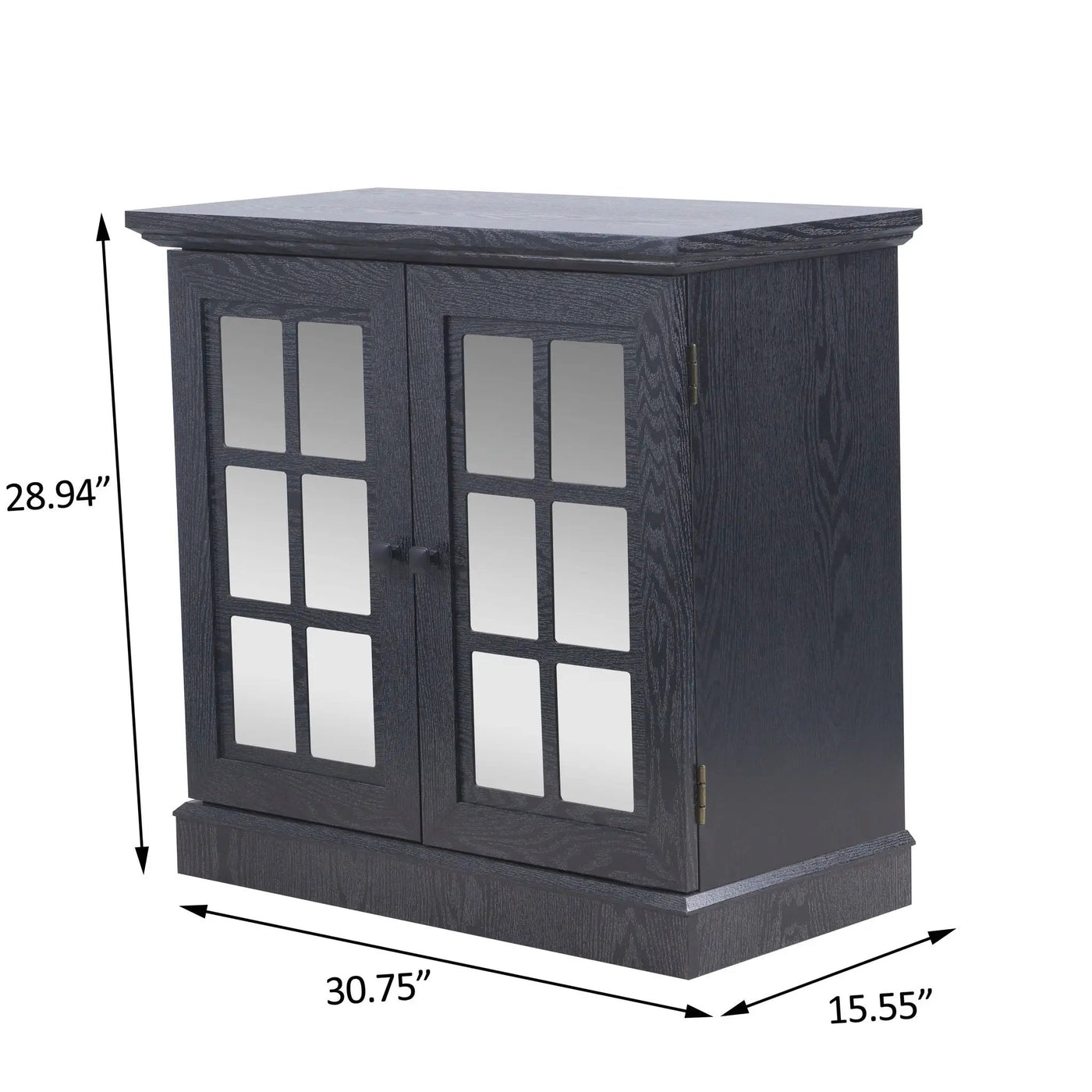 Sideboard Cabinet With Mirrored Doors, Adjustable Shelf, Metal Handles by HouseOfZazla