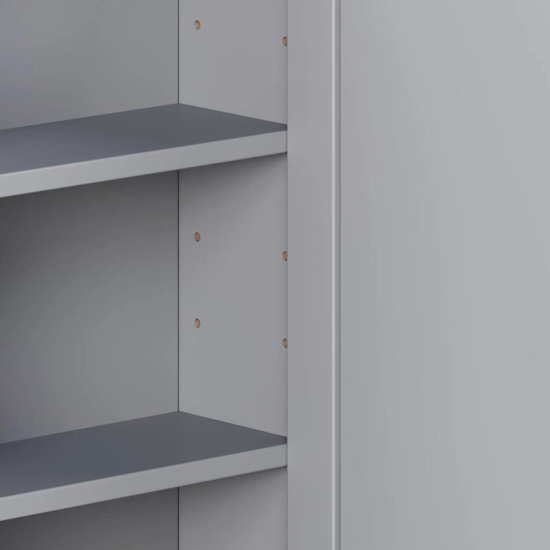 Bathroom Wall Storage Cabinet With Mirror And Adjustable Shelf, 6 Open Shelves by HouseOfZazla