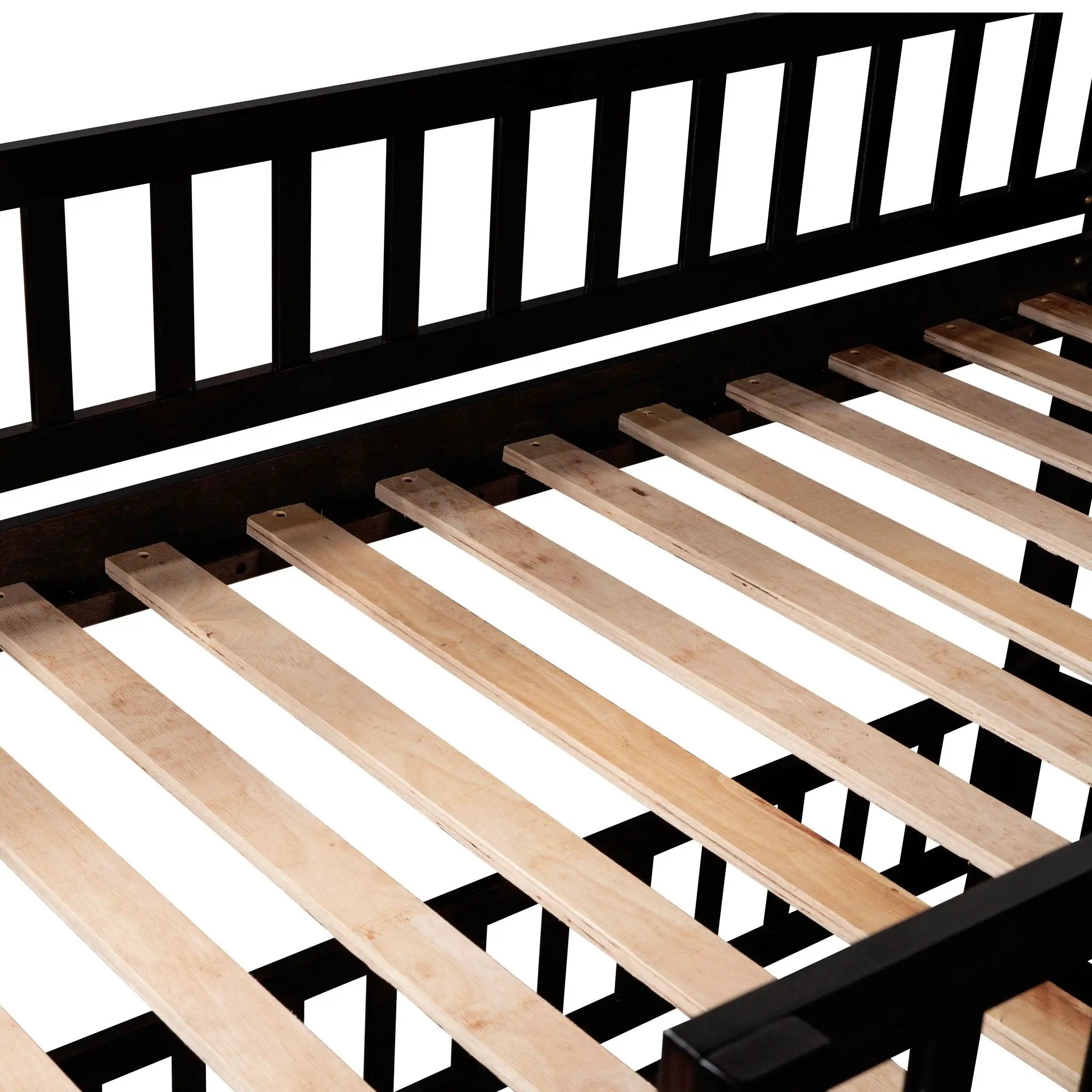 Low Bunk Bed With Slide, Fence And Ladder